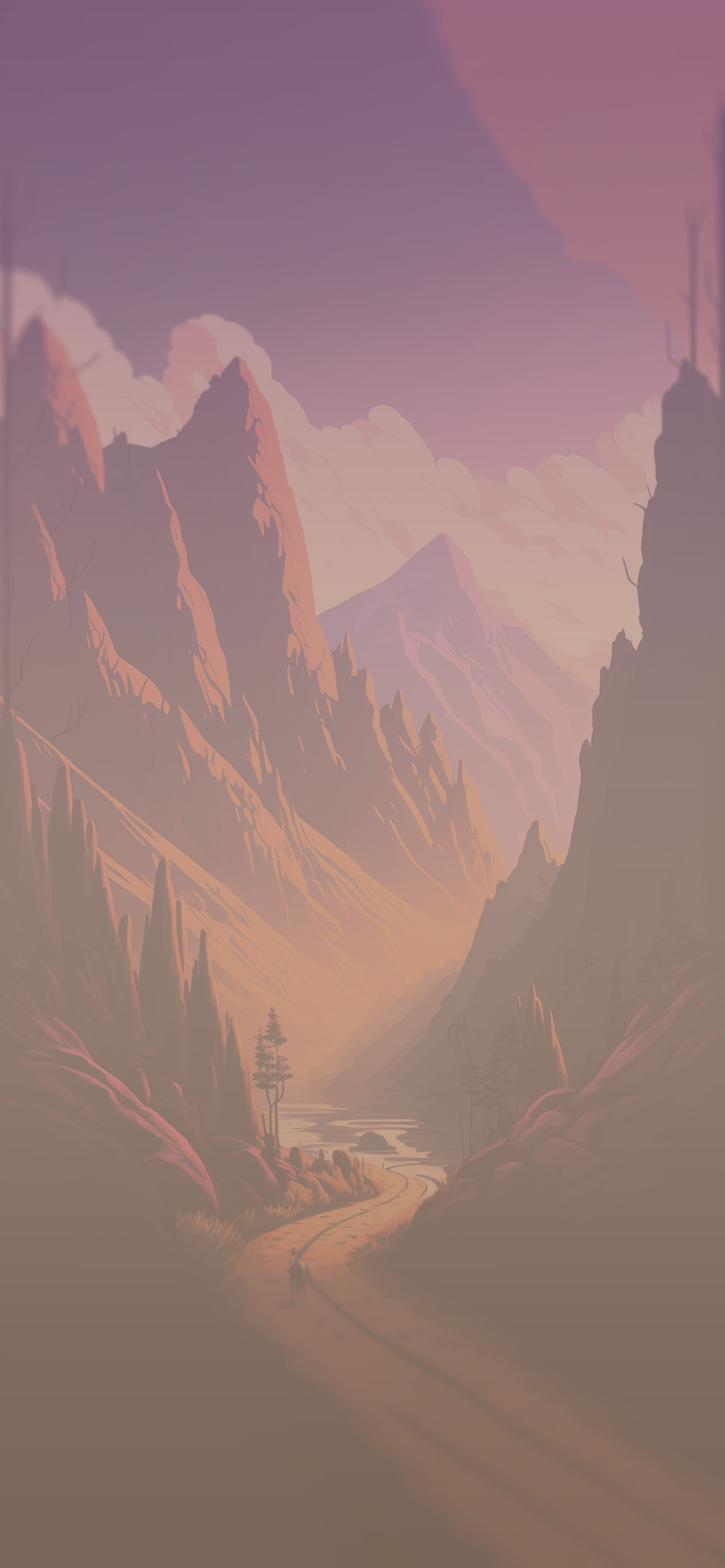 mountain valley aesthetic background