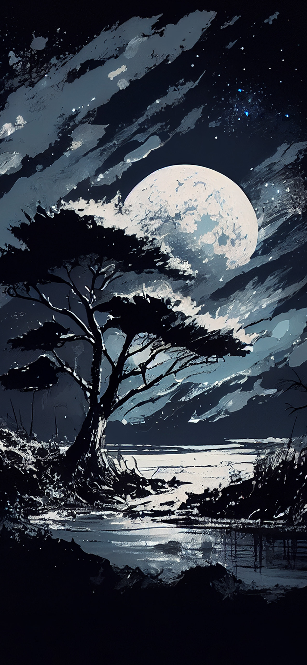 night moon dark wallpaper