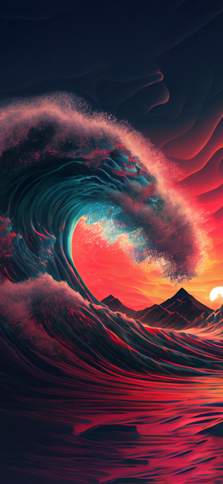 Ocean Wave Sunset Wallpaper Ocean Wave Wallpaper Iphone