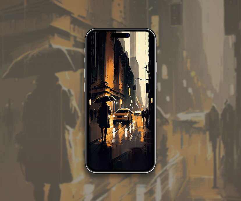 rain in the city art wallpapers collection