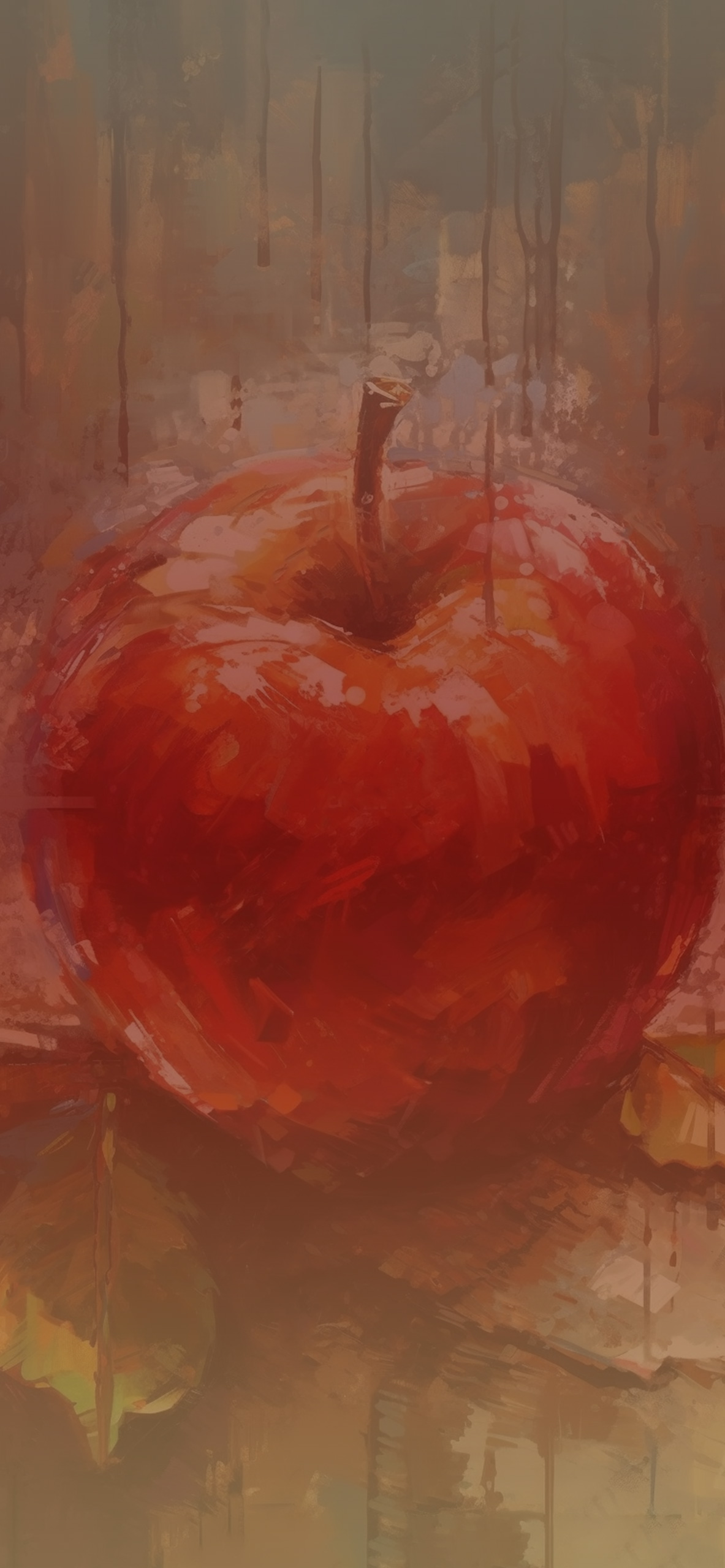 red apple painting background
