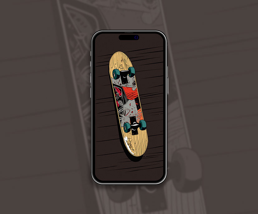 collection de fonds d’écran marron rétro skateboard