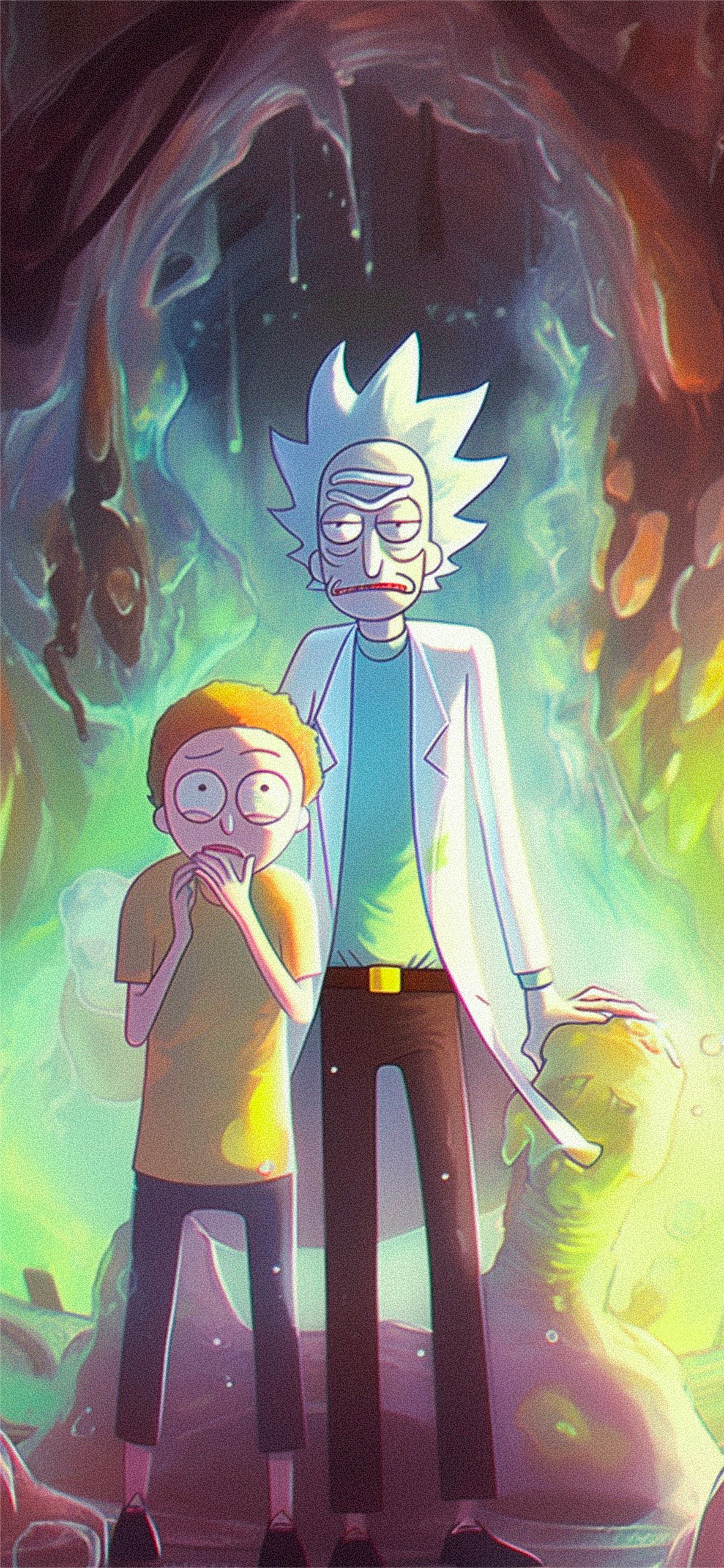 rick and morty slime in the cave wallpaper