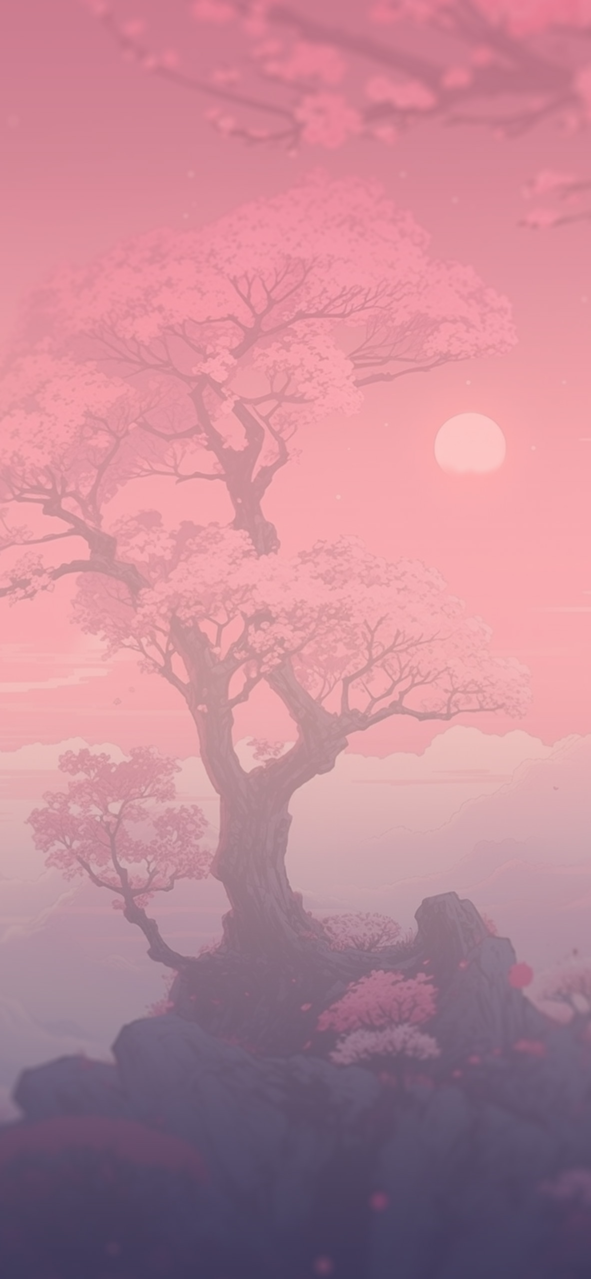 sakura clouds pink anime background