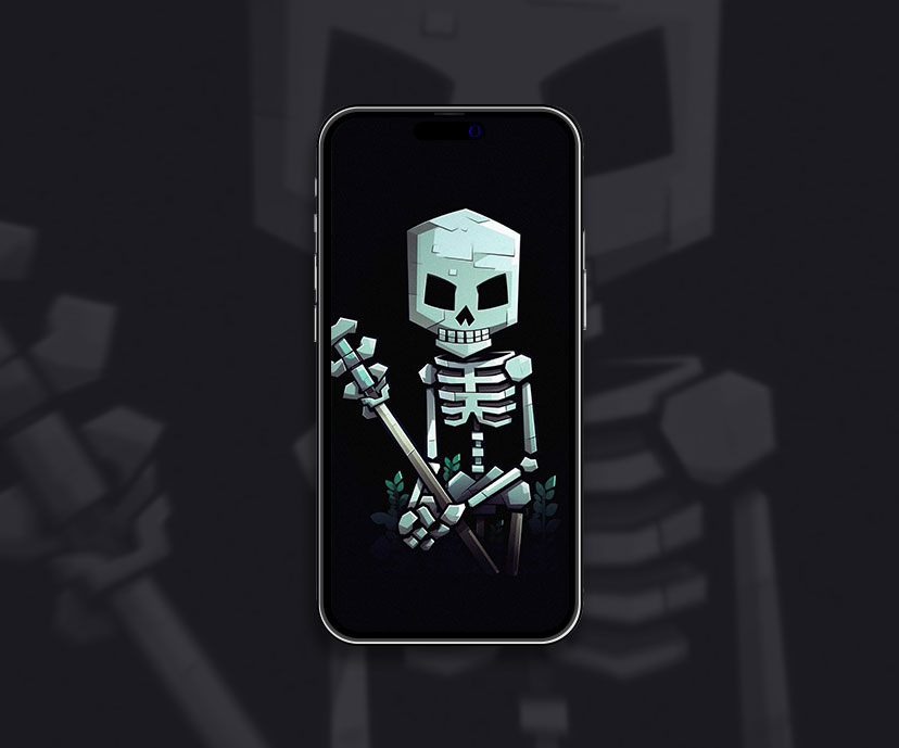 skeleton with staff black wallpapers collection
