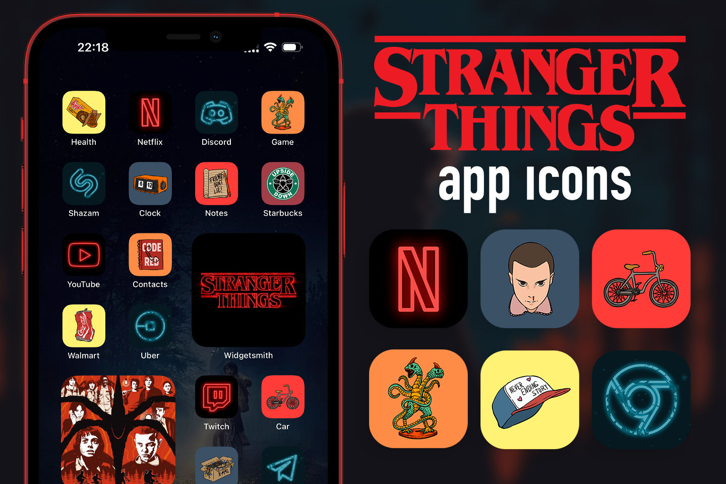 stranger things app icônes d'application pack