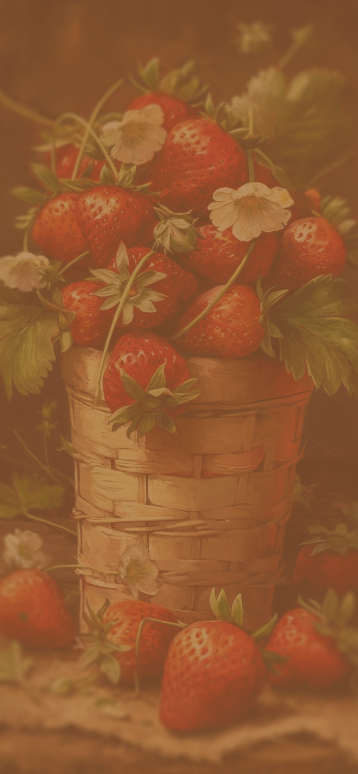 strawberries in the basket art background