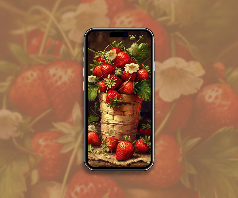 strawberries in the basket art wallpapers collection