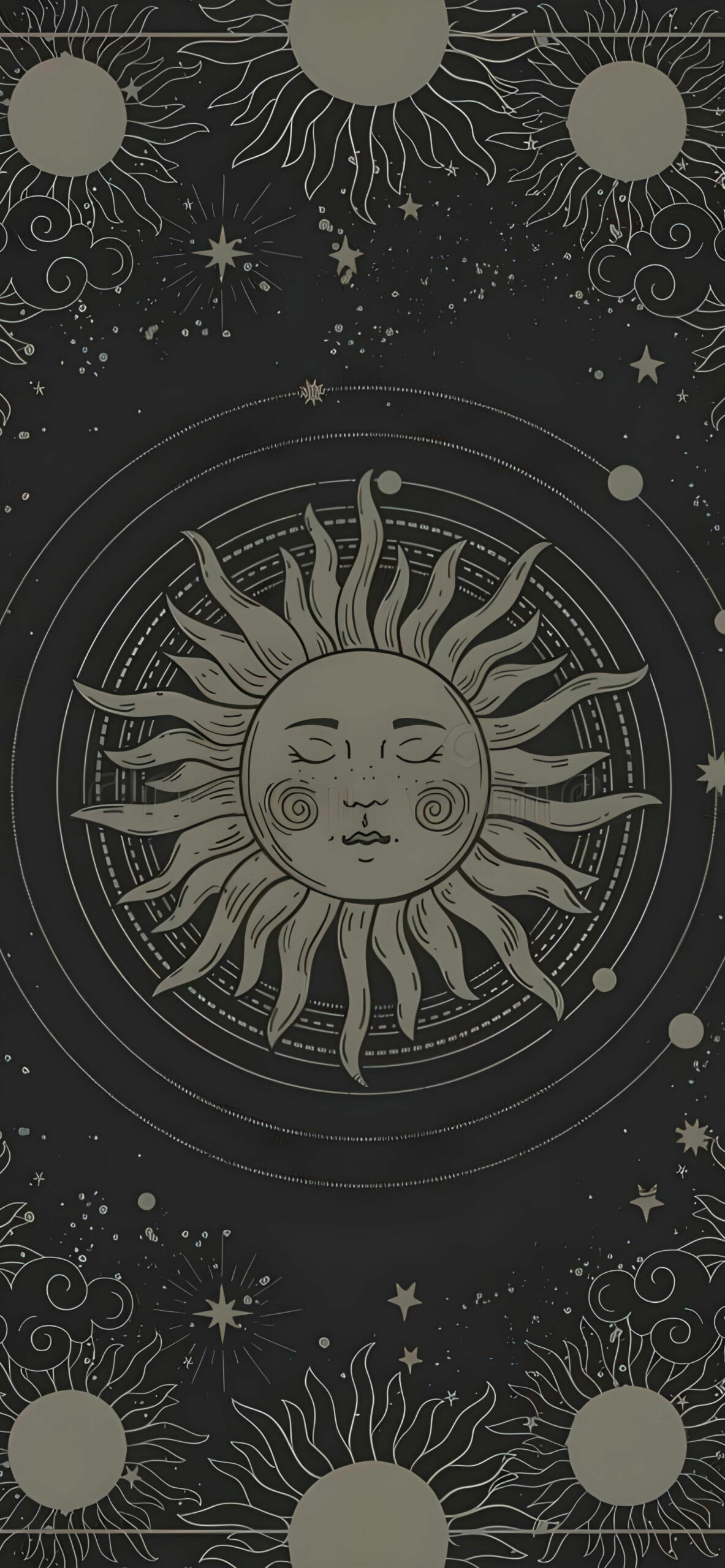 sun with closed eyes tarot wallpaper