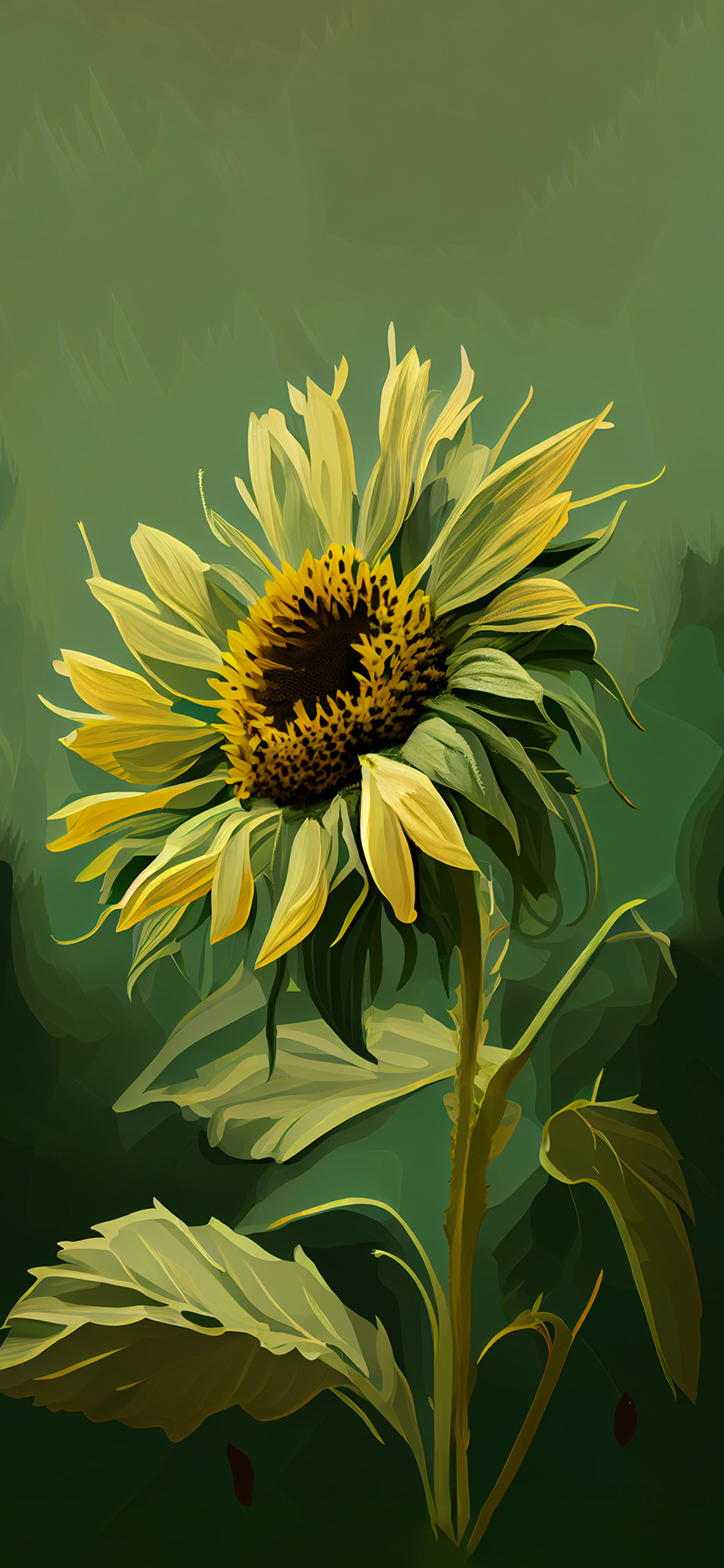 sunflower green art wallpaper