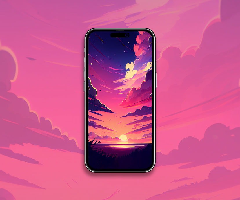 sunset clouds hot pink wallpapers collection