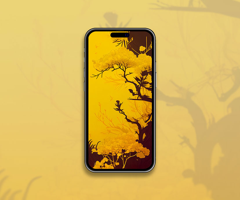 tree yellow aesthetic wallpapers collection