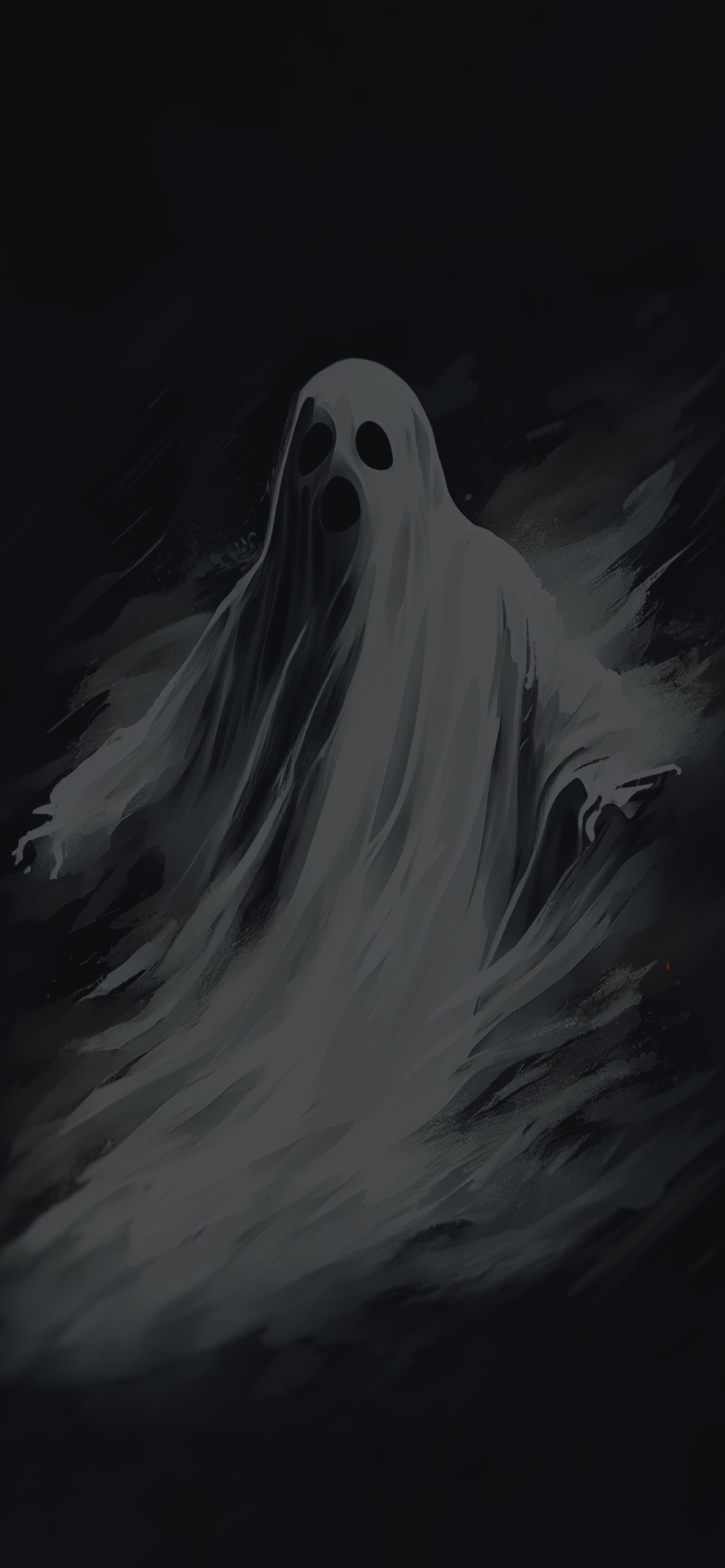 white ghost aesthetic background