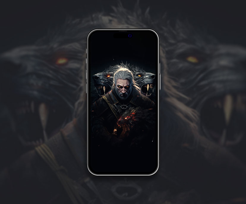 witcher 3 geralt wolves black wallpapers collection