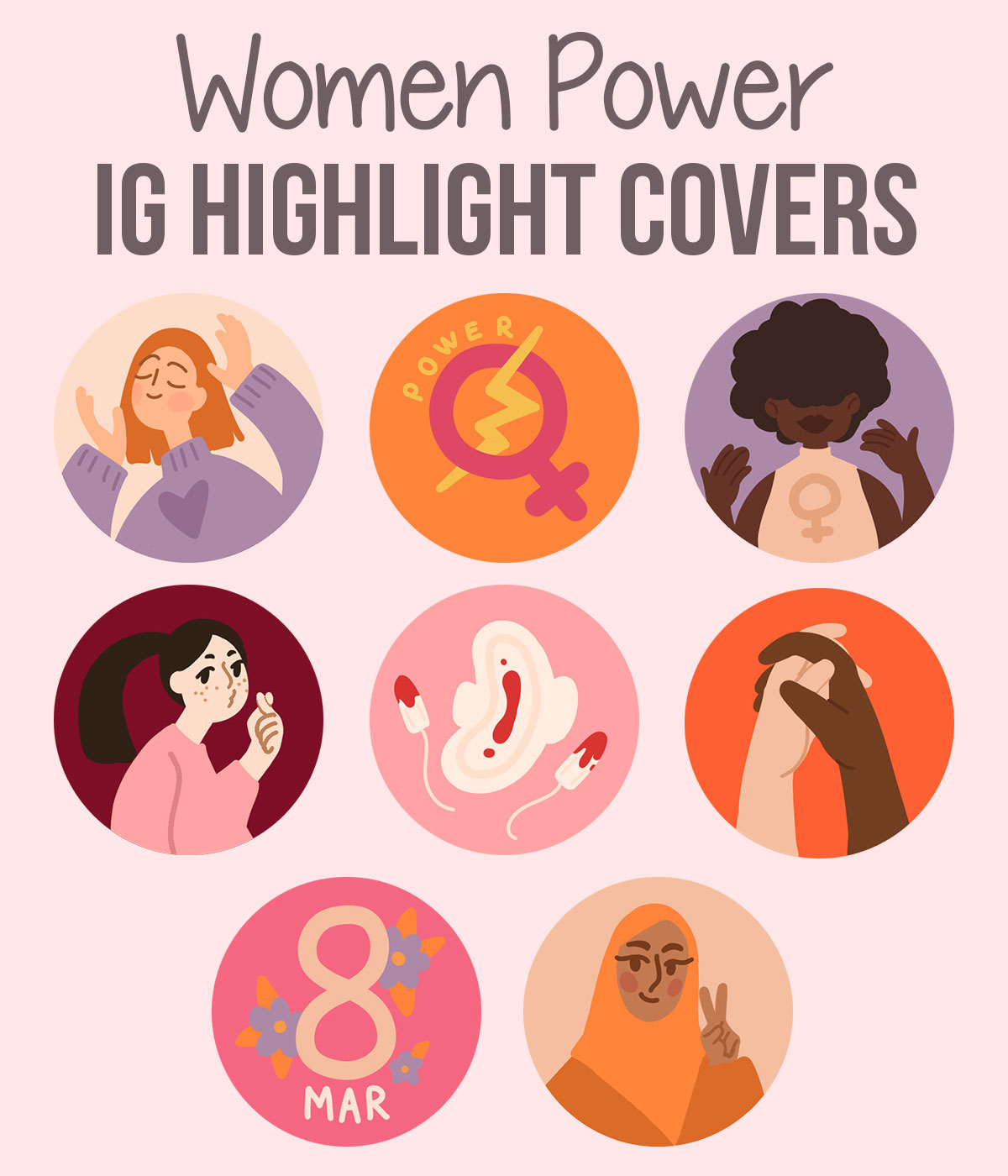 women power ig highlight covers pack