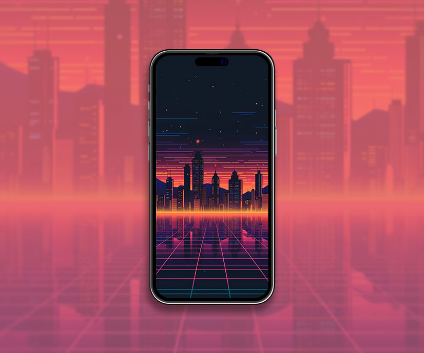 80s retro sci fi city wallpapers collection