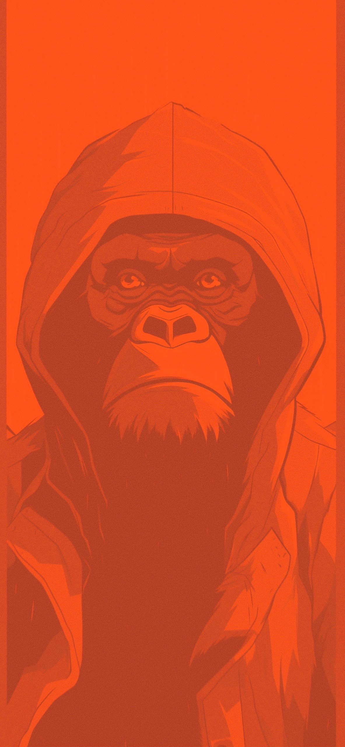 ape in the hood orange background