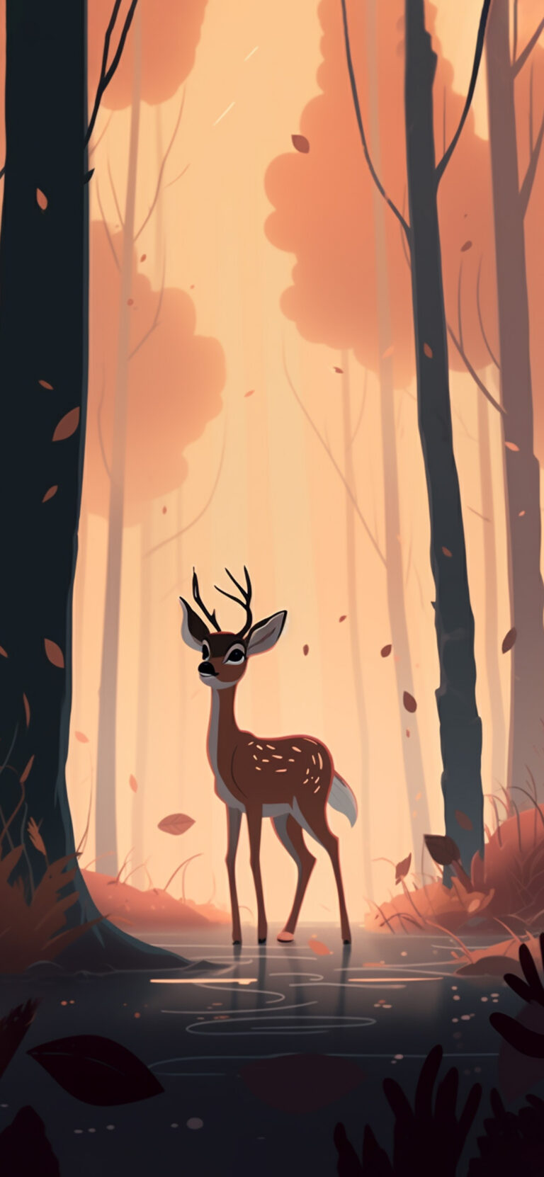 Bambi in Forest Beige Wallpapers - Cool Bambi Wallpaper iPhone