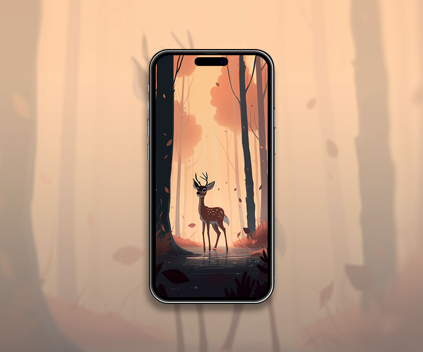 bambi in forest beige wallpapers collection