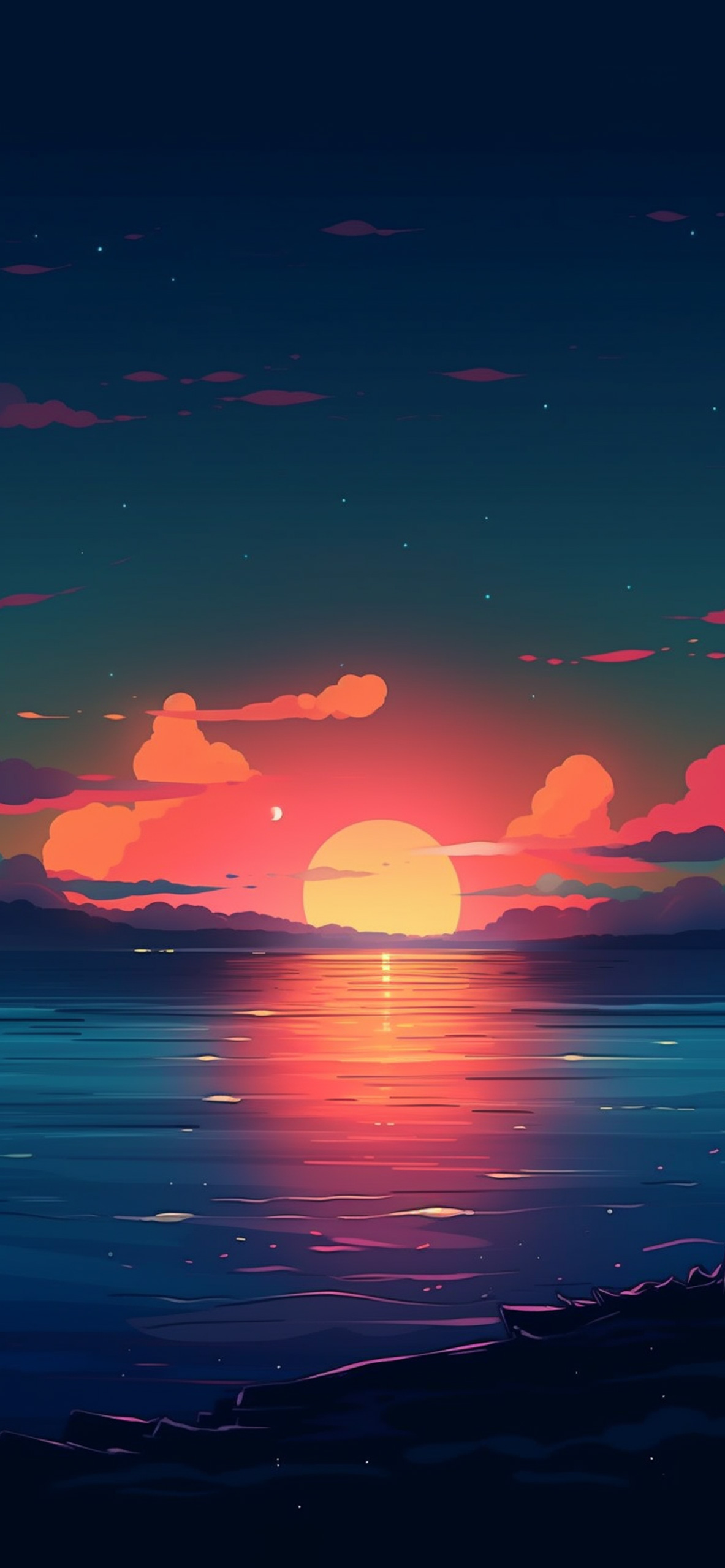 beautiful sunset sea wallpaper