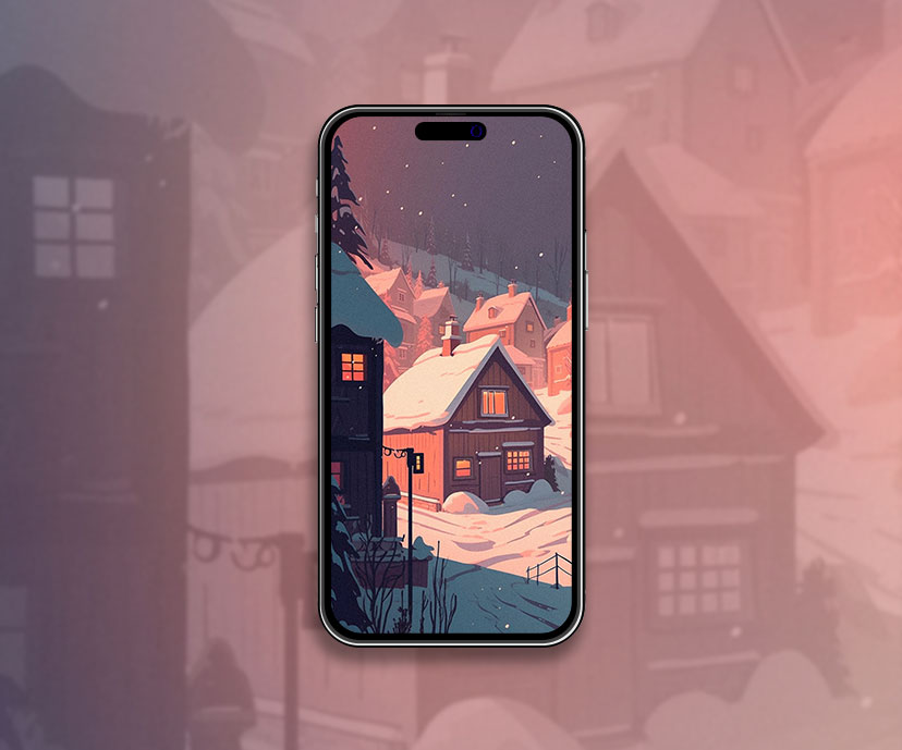 beautiful winter village wallpapers collection