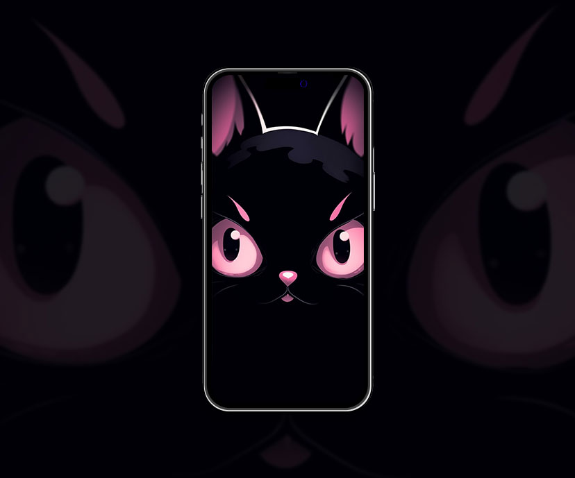 Collection de fonds d’écran chat rose noir