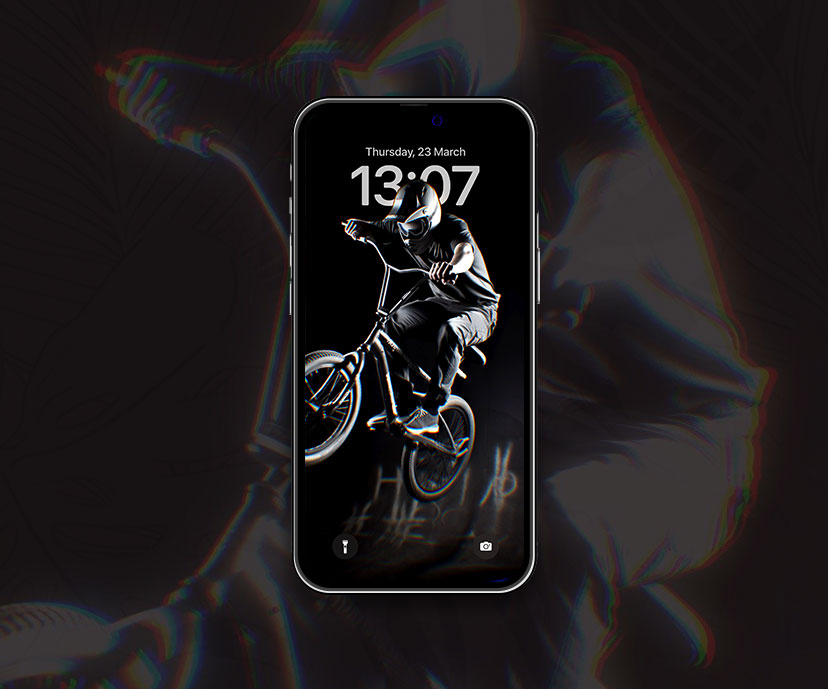 Collection de fonds d’écran noirs BMX Rider