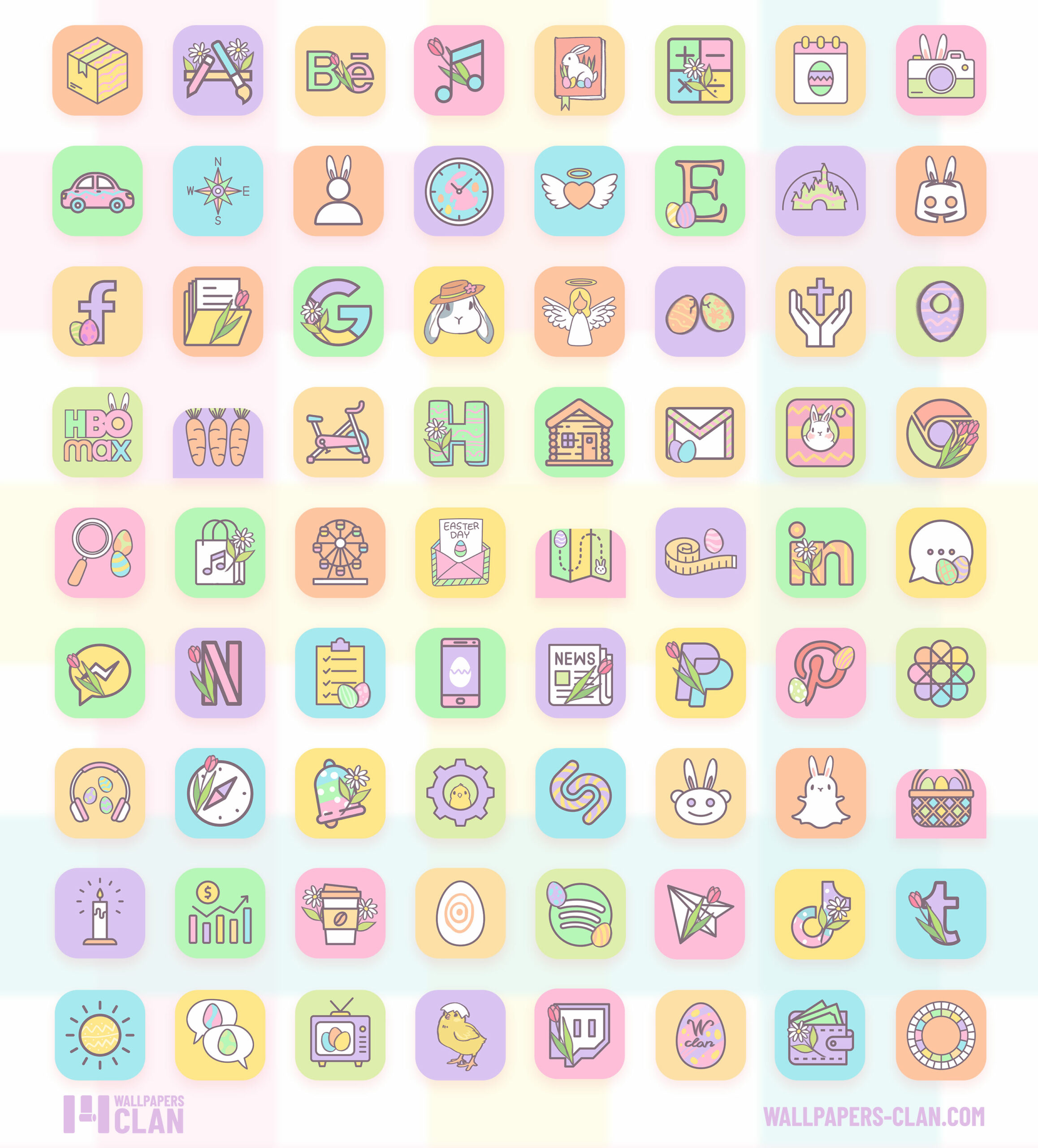 easter pastel app icons pack preview 2