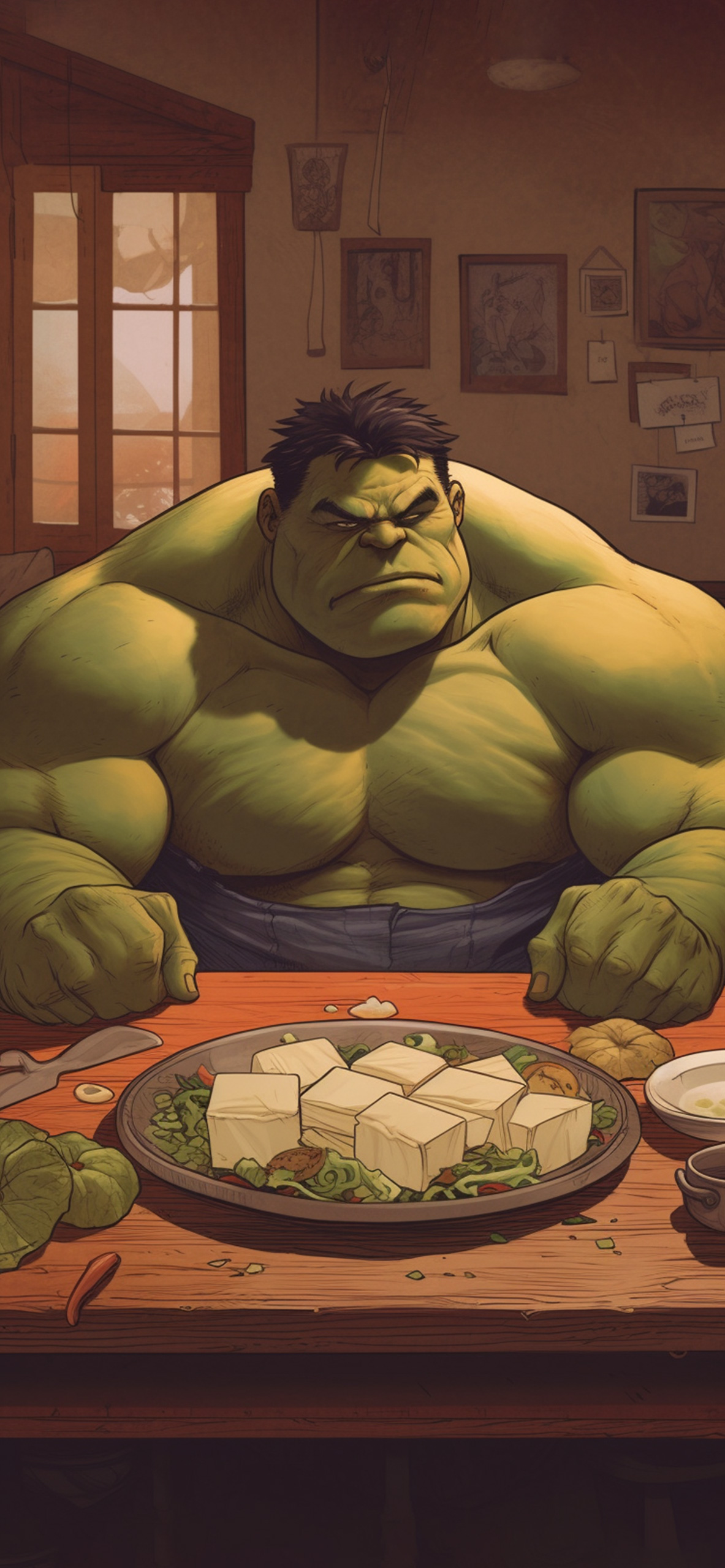 fat hulk eat tofu wallpaper
