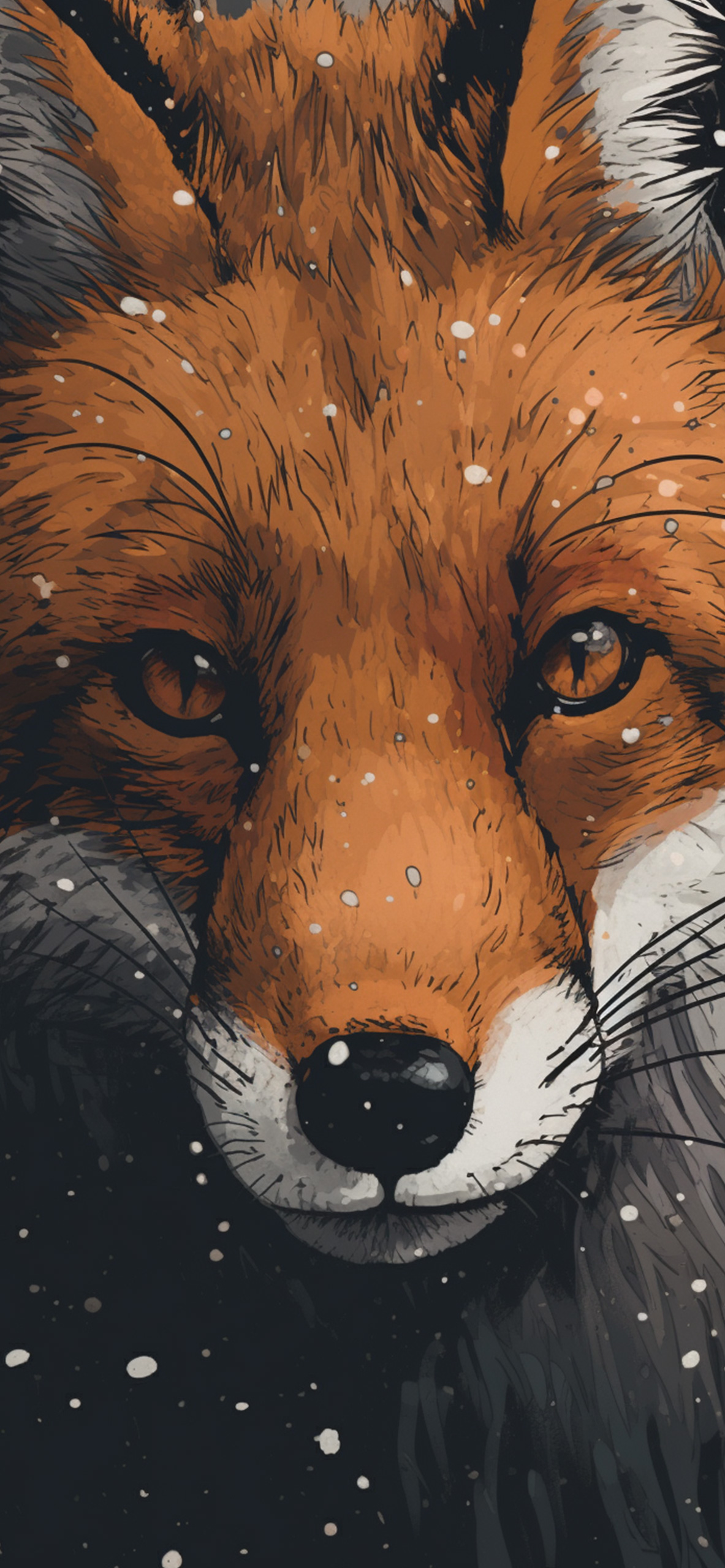 Snowy wallpaper illustrations for iPhone