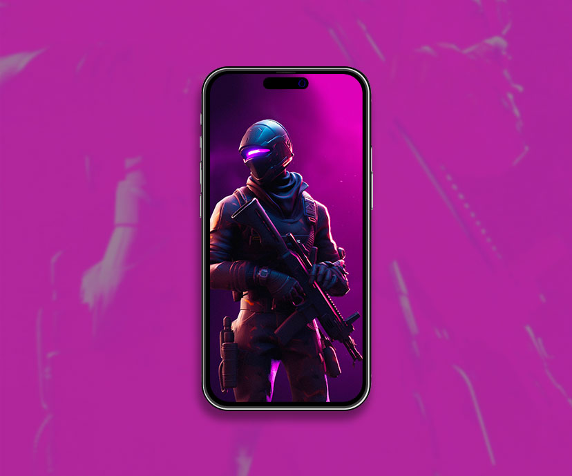 futuristic soldier fortnite purple wallpapers collection
