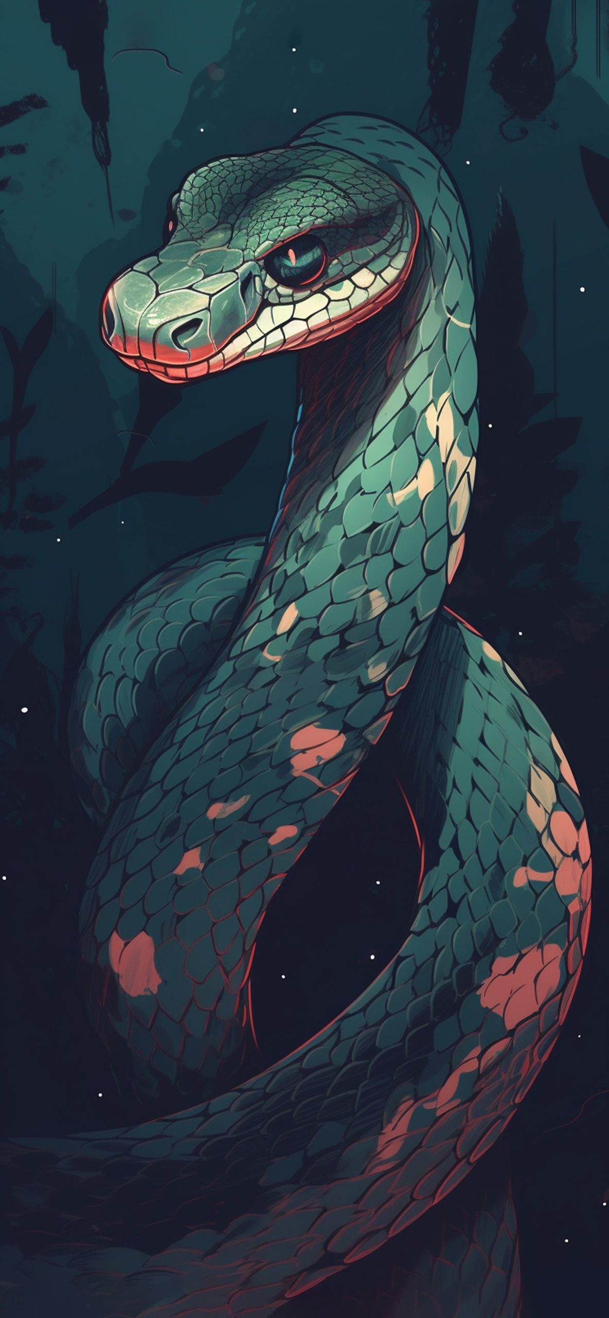 Download wallpaper 1350x2400 snake reptile pattern art iphone  876s6 for parallax hd background