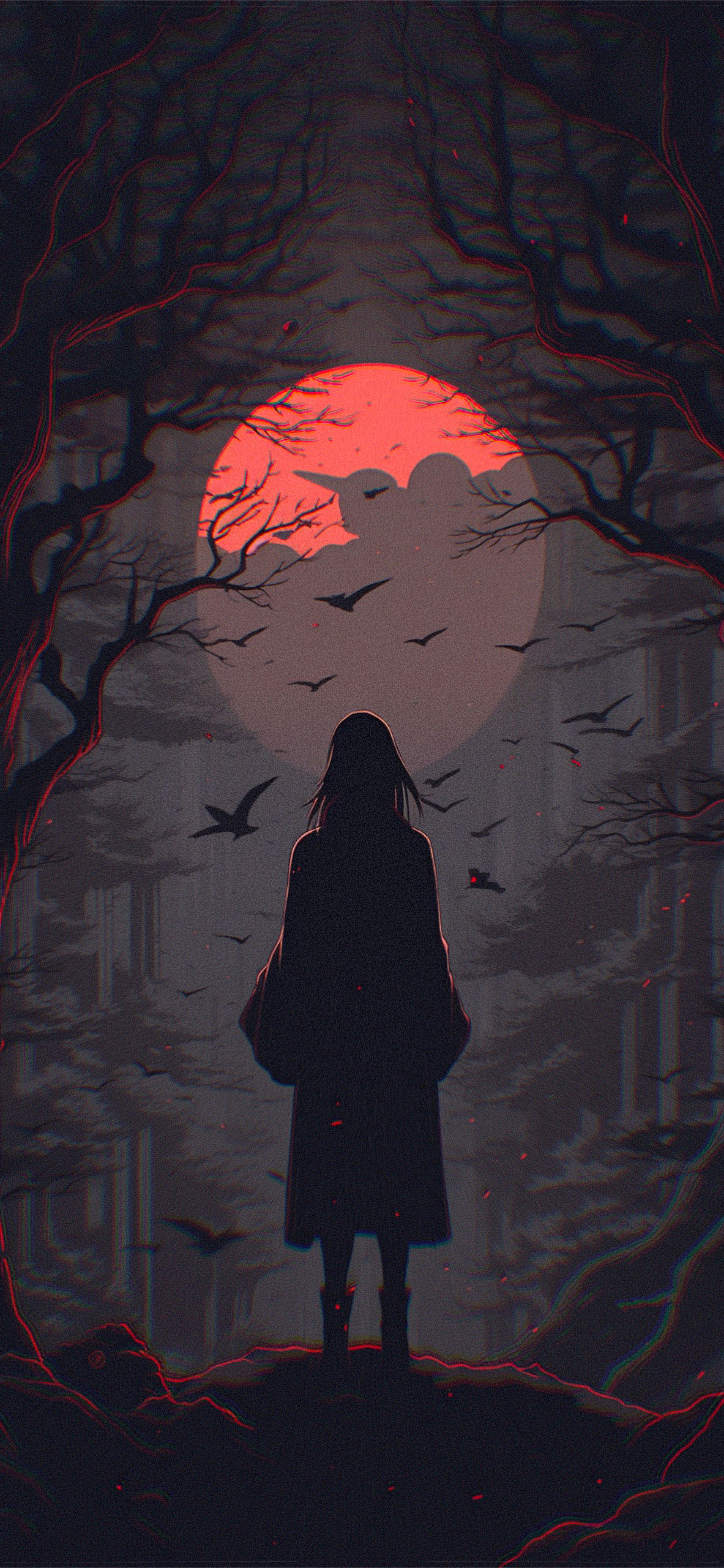 itachi in the forest aesthetic wallpaper