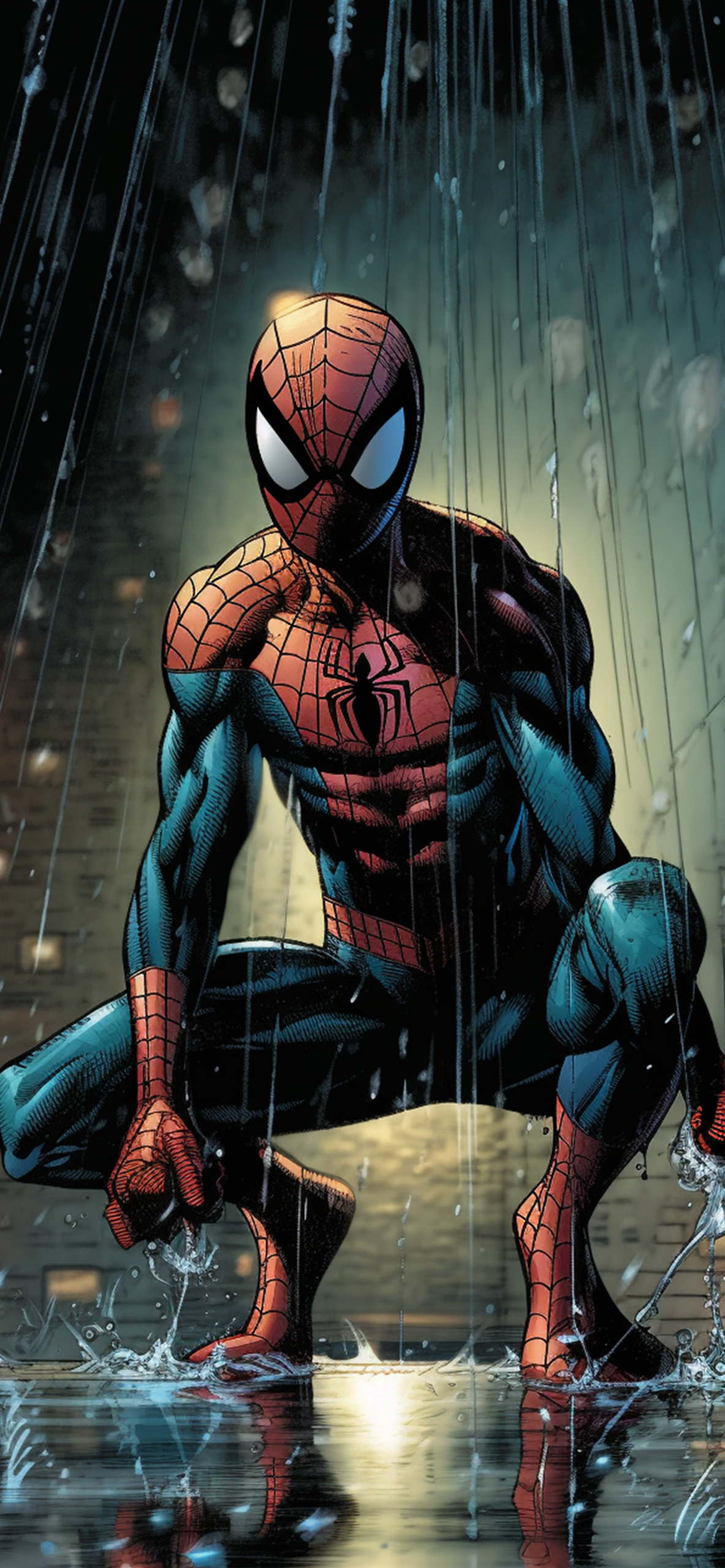 marvel spider man rain wallpaper