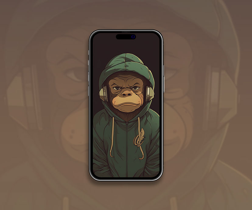monkey in hoodie brown wallpapers collection