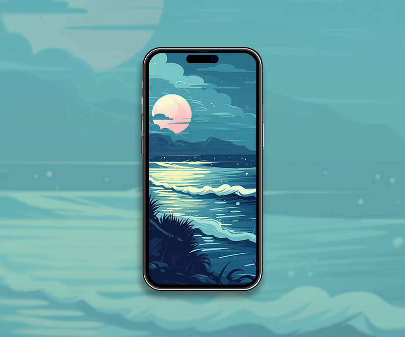 moon sea blue wallpapers collection