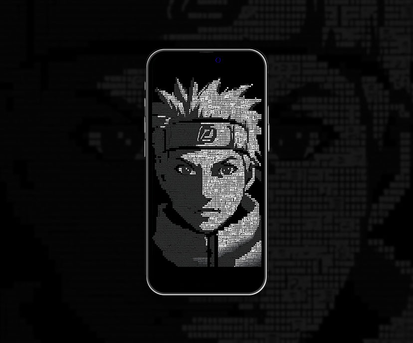 Collection de fonds d’écran noirs Naruto Ascii