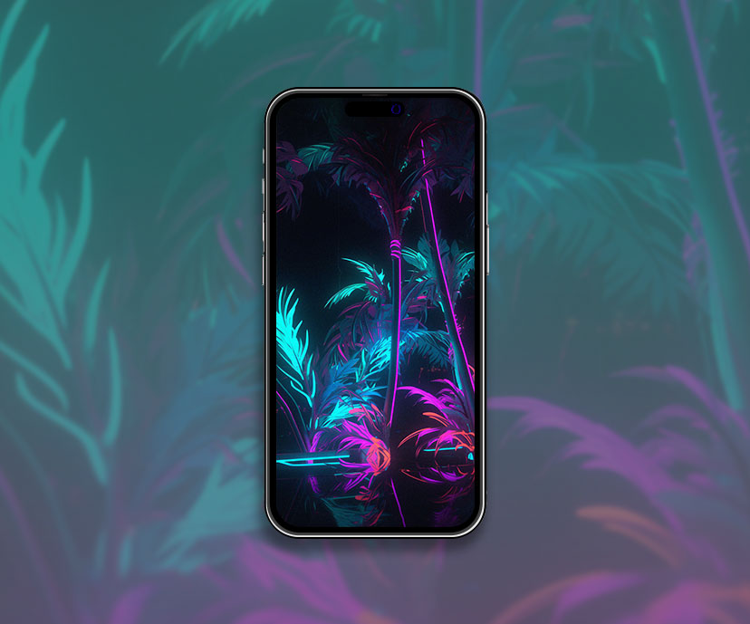neon palms black wallpapers collection