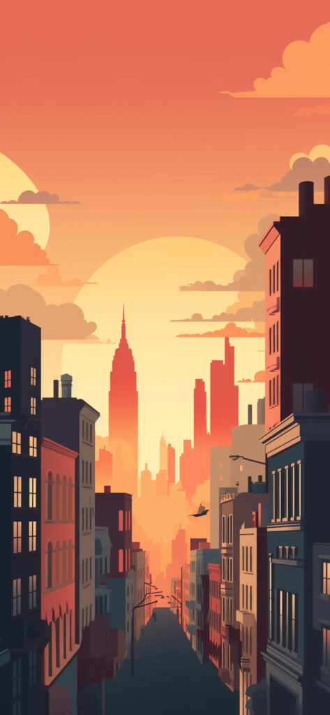 New York City & Sunset Art Wallpapers - Sunset Wallpapers iPhone