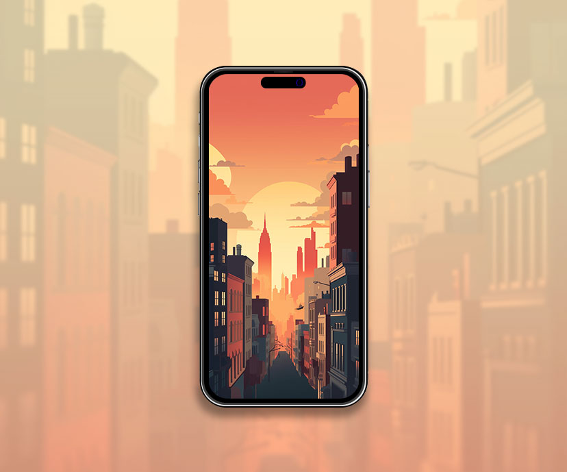 new york city sunset art wallpapers collection