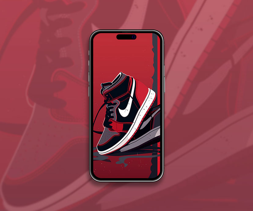 Nike Jordan 1 Retro Sneakers Rouge Fonds d’écran Collection