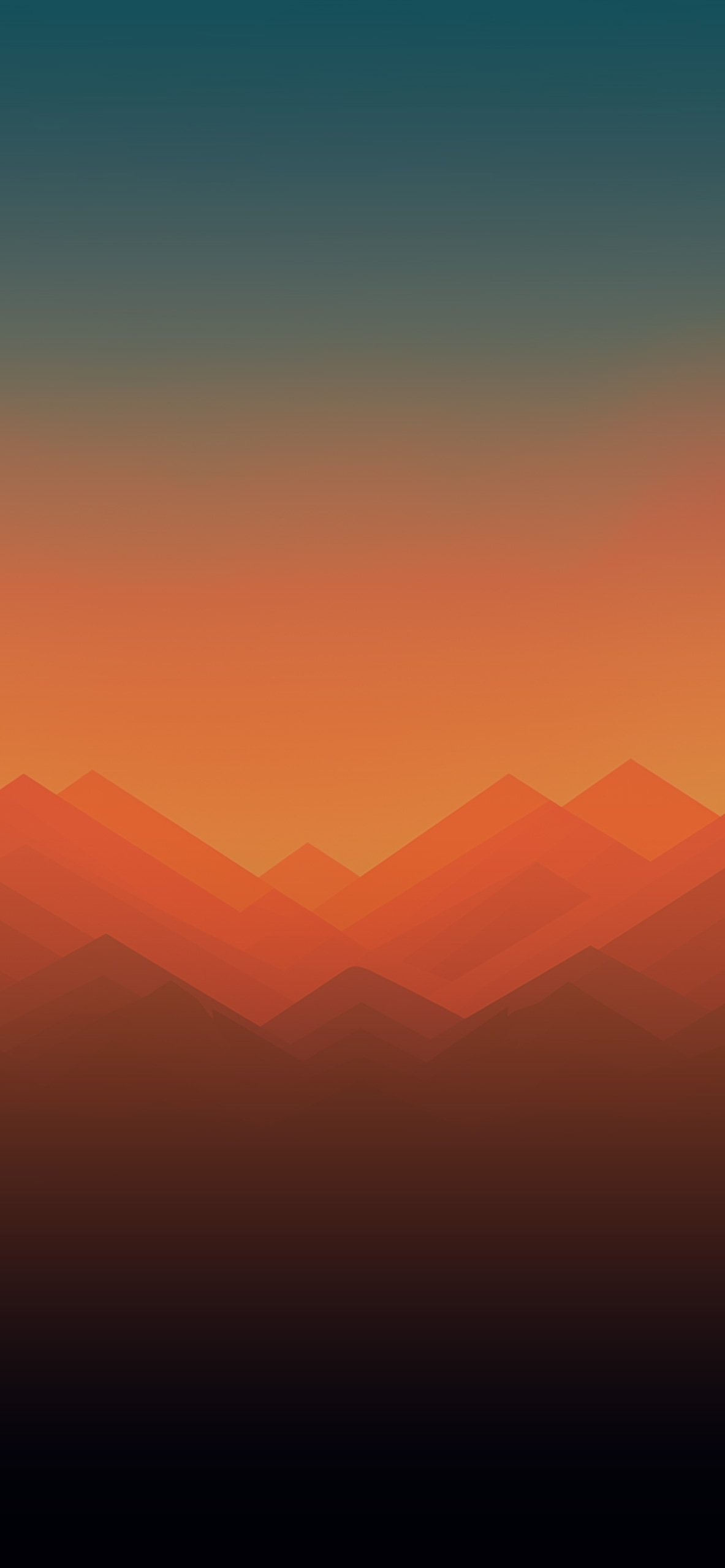 orange mountains minimalist background