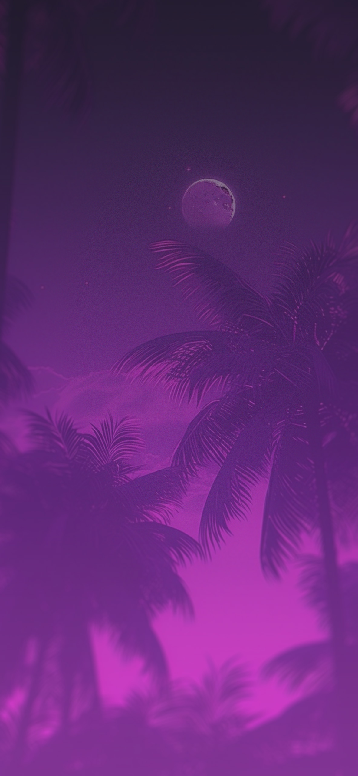palms moon purple aesthetic background