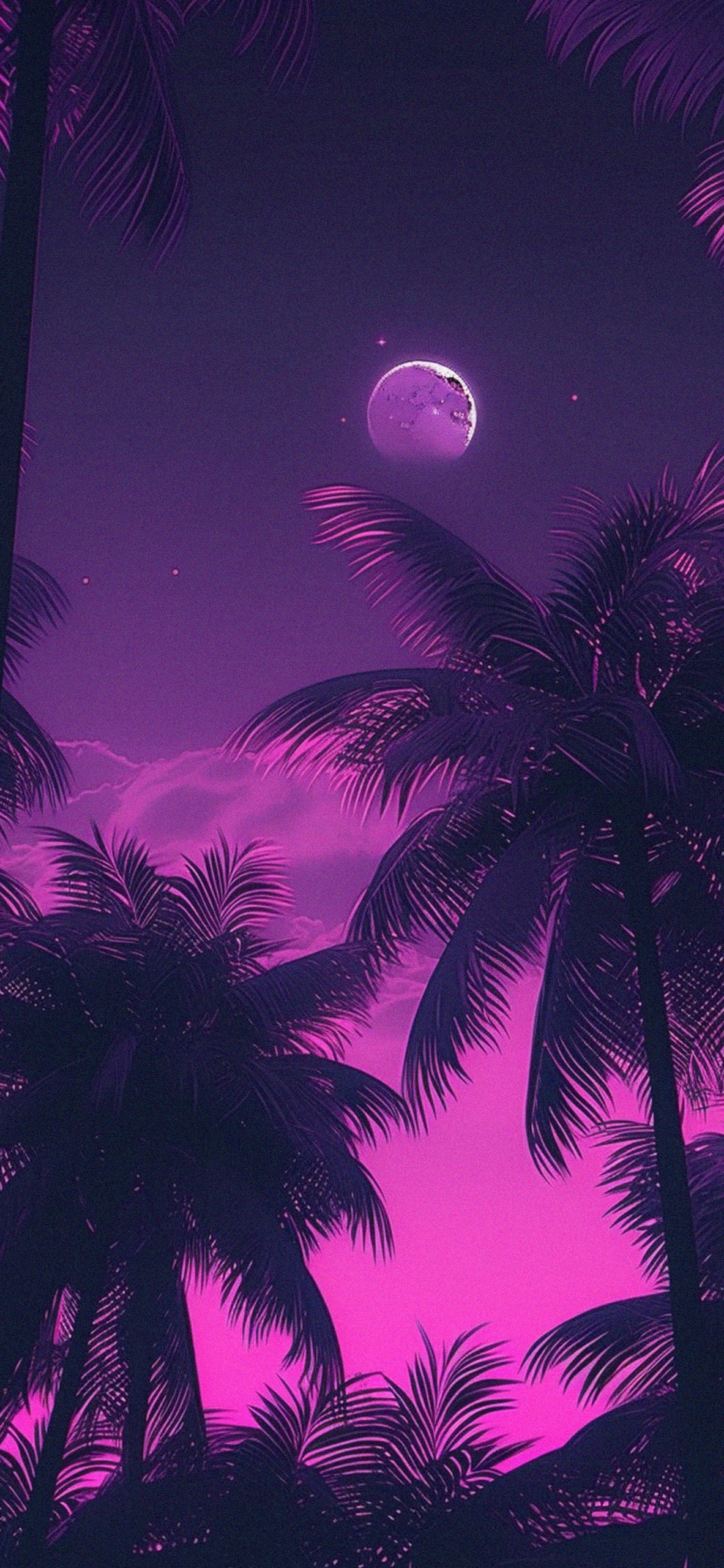 palms moon purple aesthetic wallpaper