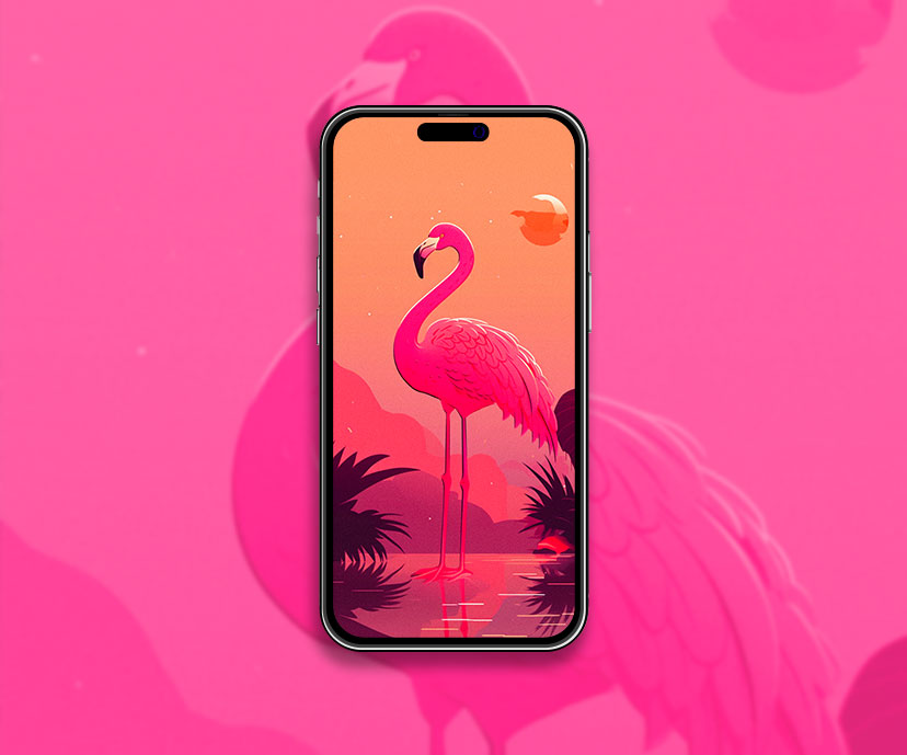 Colección de papeles pintados preppy Pink Flamingo