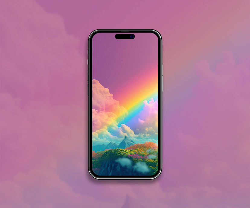 rainbow in pink sky wallpapers collection