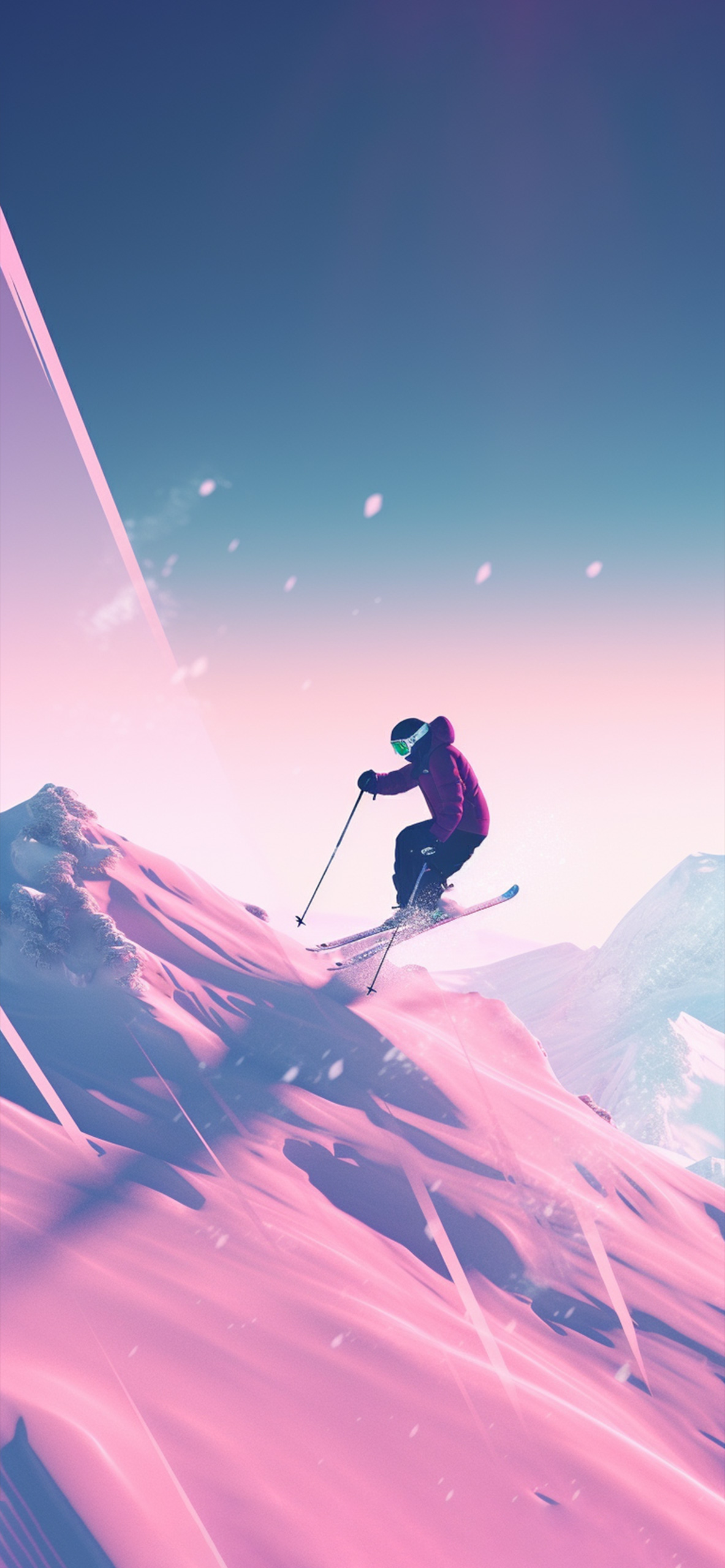 skiing down the mountain wallpaper