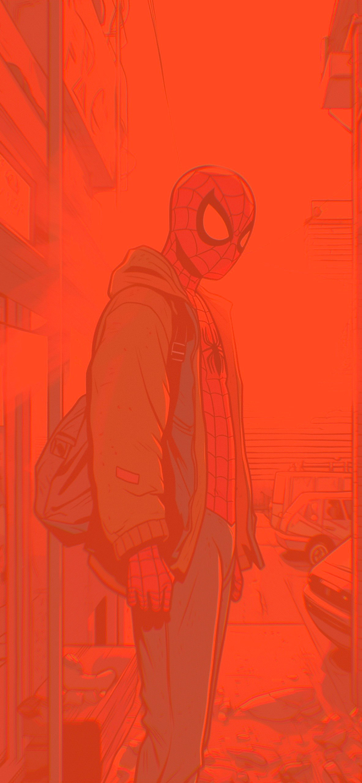 spider man in jacket aesthetic background