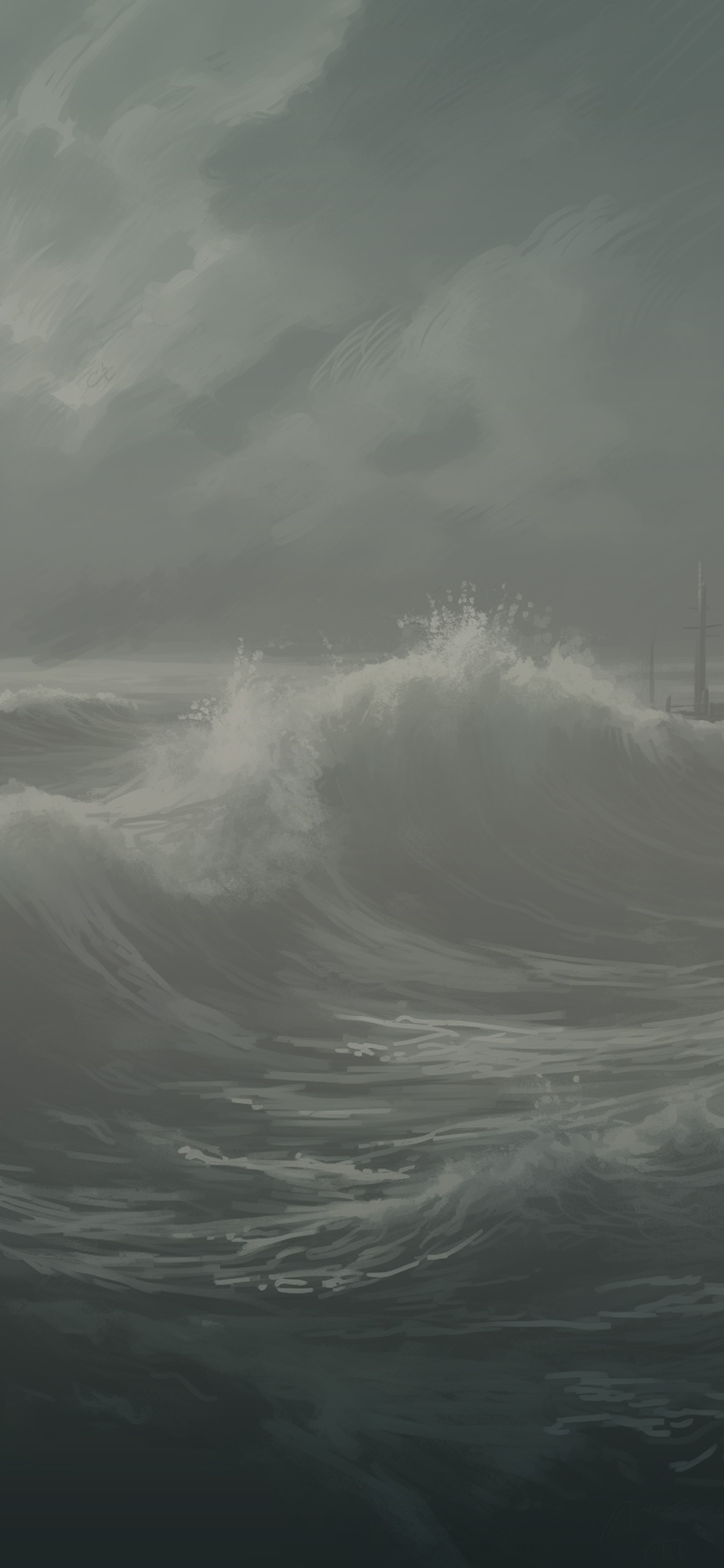 storm on the sea art background