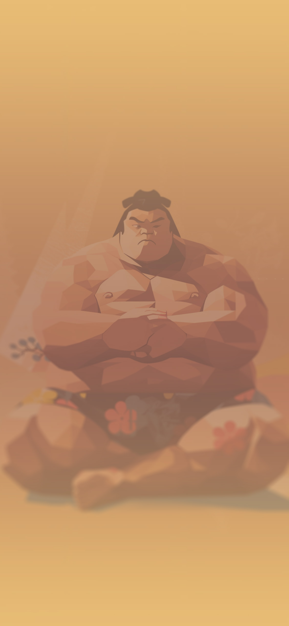 sumo wrestler beige background